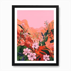 Boho Wildflower Painting Woodland Phlox 2 Art Print