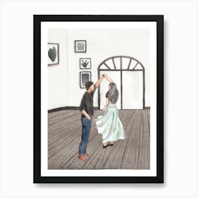 Couple Dancing In A Room Art Print