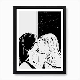 Girls Kissing Lgbtq 1 Art Print