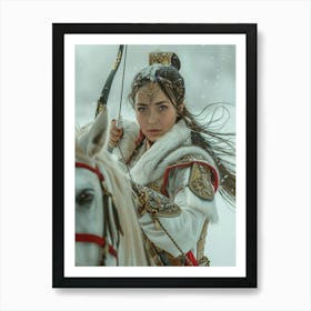 Woman Riding A Horse Art Print