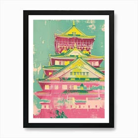 Osaka Castle Duotone Silkscreen 4 Art Print