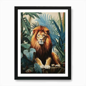 Lion 3 Tropical Animal Portrait Art Print