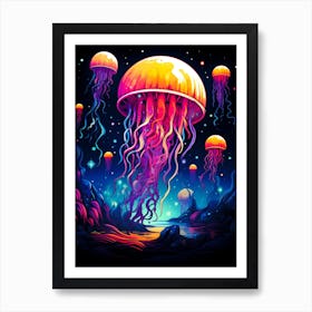 Jellyfish In The Sea Art Print