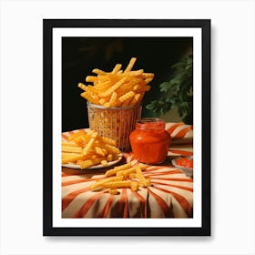 Fries Vintage Cookbook Style Art Print