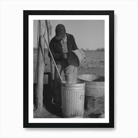 Pouring Bran Into Can For Mixing Into A Mash For The Hogs, Sons Of Pomp Hall, Tenant Farmer, Creek County, Oklahom Art Print