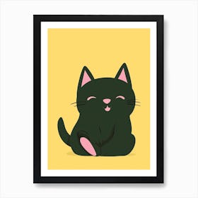 Peekaboo Cat Illustration 5 Art Print