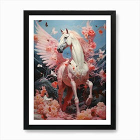 'The White Pegasus Horse' Art Print