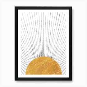 Mustard terracotta Sun Rays Art Print