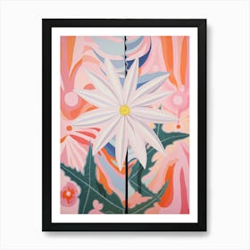 Edelweiss 4 Hilma Af Klint Inspired Pastel Flower Painting Art Print