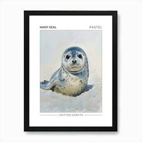 Harp Seal Pastel Watercolour 4 Poster Art Print