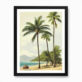 Anse Chastanet Beach St Lucia Vintage Art Print
