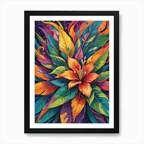 Colourful Flowerburst no1 Art Print