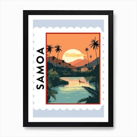 Samoa 1 Travel Stamp Poster Art Print