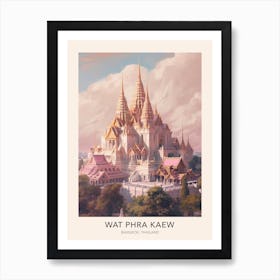 The Wat Phra Kaew Bangkok Thailand Travel Poster Art Print