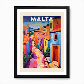 Gozo Malta 4 Fauvist Painting  Travel Poster Art Print