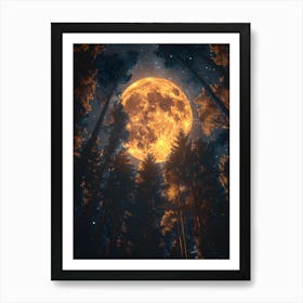 Full Moon In The Forest 1 Art Print