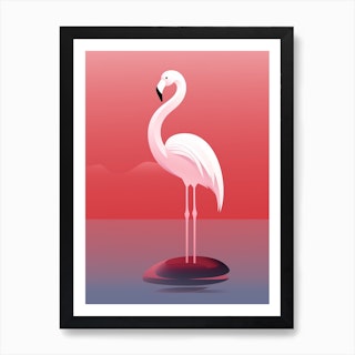 Geometric Flamingo Art Print