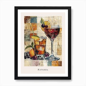 Sangria Watercolour Poster Art Print