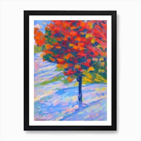 American Beech tree Abstract Block Colour Art Print