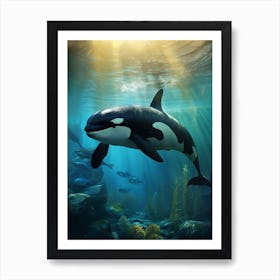 Orca Whale In The Clear Ocean Art Print