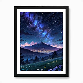 Night Sky Anime aesthetic 53 Art Print