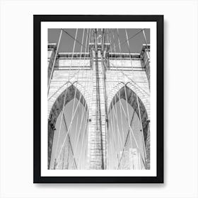 Black And White Brooklyn Bridge Art Print