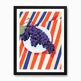 Grapes Fruit Summer Illustration 1 Art Print