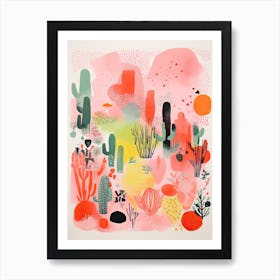 Desert Botanical Gardens Abstract Riso Style 2 Art Print