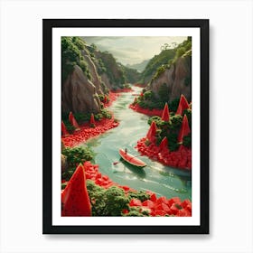 Watermelon River Art Print