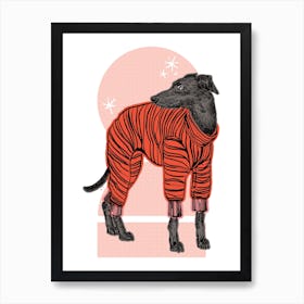 Greyhound Pyjamas Art Print