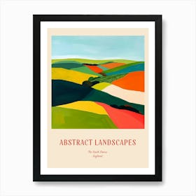 Colourful Abstract The South Downs England 4 Poster Art Print