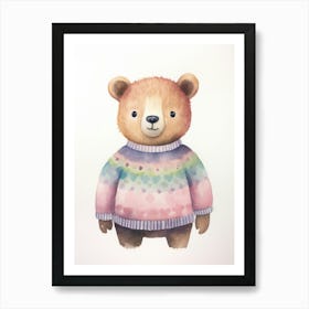 Baby Animal Watercolour Bear Art Print