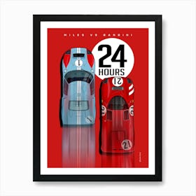 24 Hours 1966 Ford vs Ferrari 1 Art Print