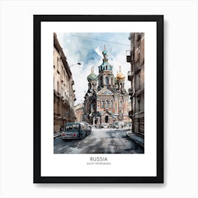 Saint Petersburg, Russia 2 Watercolor Travel Poster Art Print