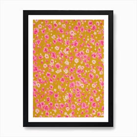 Freesia Floral Print Retro Pattern 1 Flower Art Print