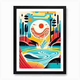 Water As A Symbol Of Life & Purification Waterscape Midcentury 1 Art Print