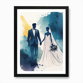 Bride And Groom Art Print