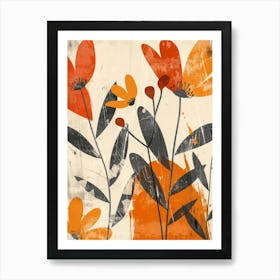 Orange Flowers 8 Art Print