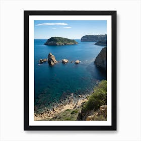 View at Cap Prim, cliffs and the blue Mediterranean Sea in Jávea Art Print