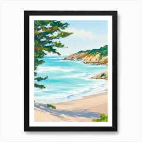 Spiaggia Del Principe, Sardinia, Italy Contemporary Illustration 1  Art Print