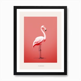 Minimalist Flamingo 1 Bird Poster Art Print