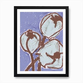 Cotton Blue Tulips Poster