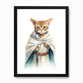 Abyssinian Cat As A Jedi 2 Art Print