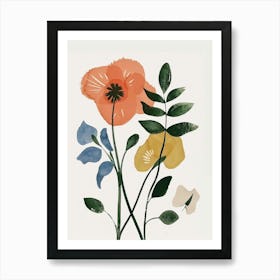 Painted Florals Sweet Pea 1 Art Print