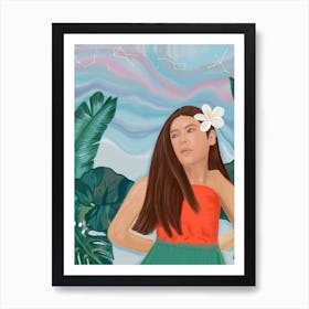 Hula Dancer Tropical Art Print