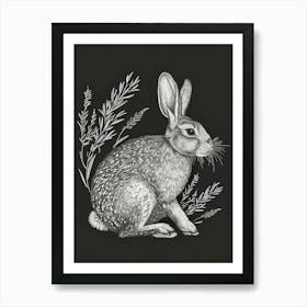 English Spot Rabbit Minimalist Illustration 3 Art Print