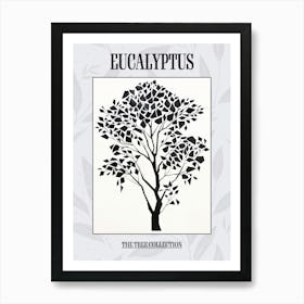 Eucalyptus Tree Simple Geometric Nature Stencil 11 Poster Art Print