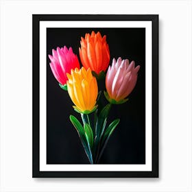 Bright Inflatable Flowers Protea 1 Art Print