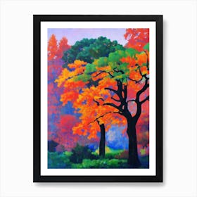 Quercus Rubra Tree Cubist Art Print