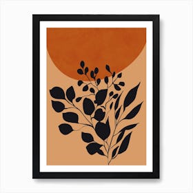 Nature Colored Mid Centuries Floral 1 Art Print